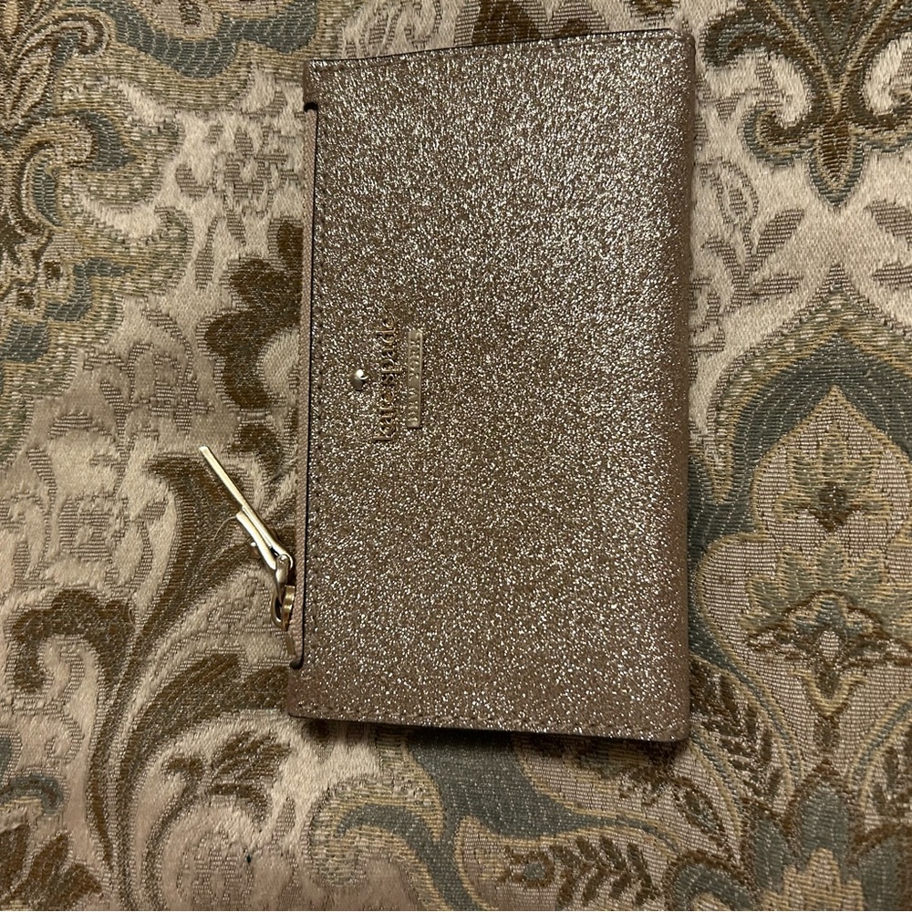 Kate Spade gold glitter wallet